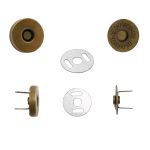 Кнопка магнитная металл ⌀14.0 мм, латунь, 20 шт