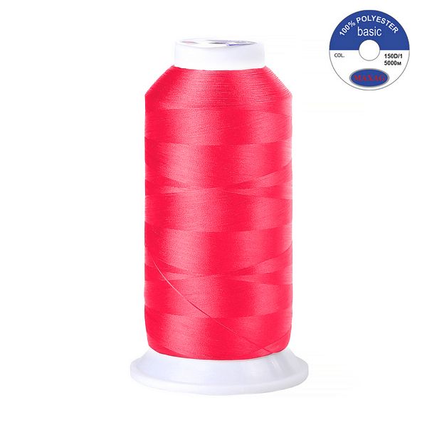 Нитки швейные текстурированные Max, 150D/1, 5000 м, 90г, 713 яр.розовый неон