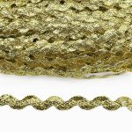 Тесьма вьюнчик с люрексом, 7 мм, 30м (золото), 30 м