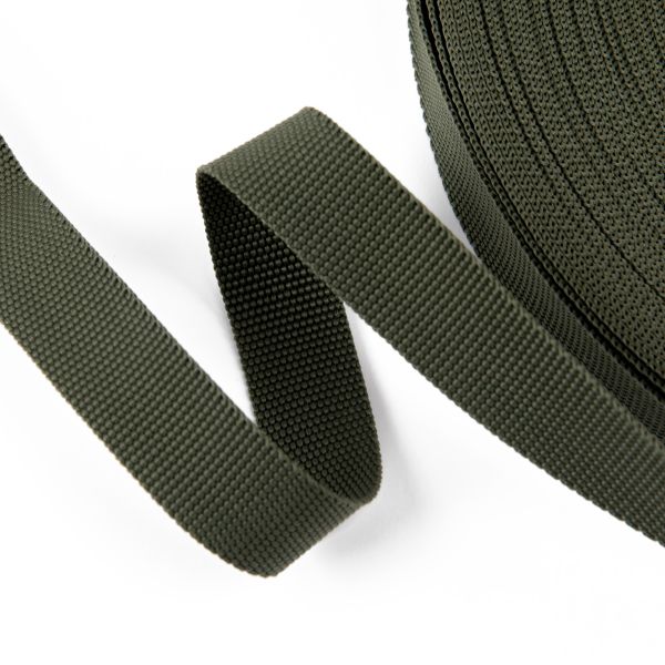 Стропа (ременная лента) 20 мм / 50 метров, толщ. 1.1 мм, [10 г/пог.м], 100% п/п, 327 хаки, Gamma G-20 ЦВ