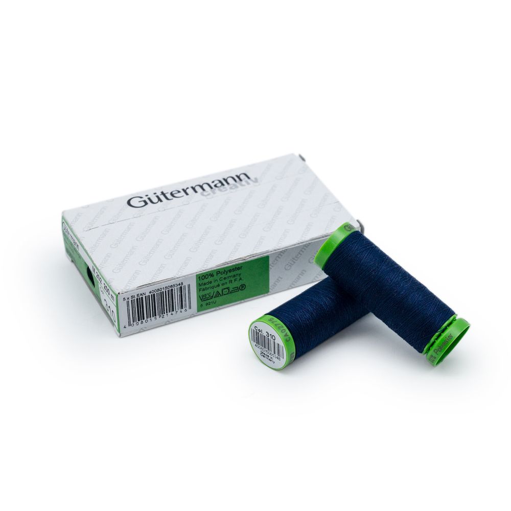 Нитки для тонких тканей Gutermann Extra Fine 150, 200м, 310 т.чернильный, 5 катушек