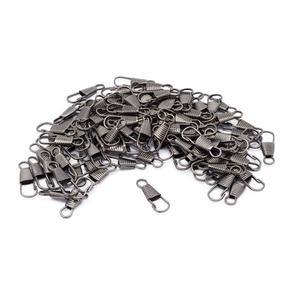 Карабин-крючок металл 04 мм (25х8 мм), цв.чер.никель, 100 шт