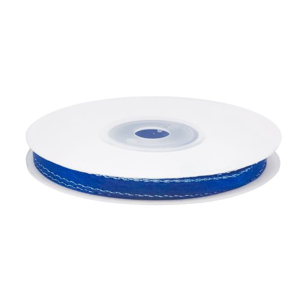 Лента атласная 1-сторонняя 6.0 мм / 22.86±1 метров, с серебряной нитью, 40 ярко-синий, Globus