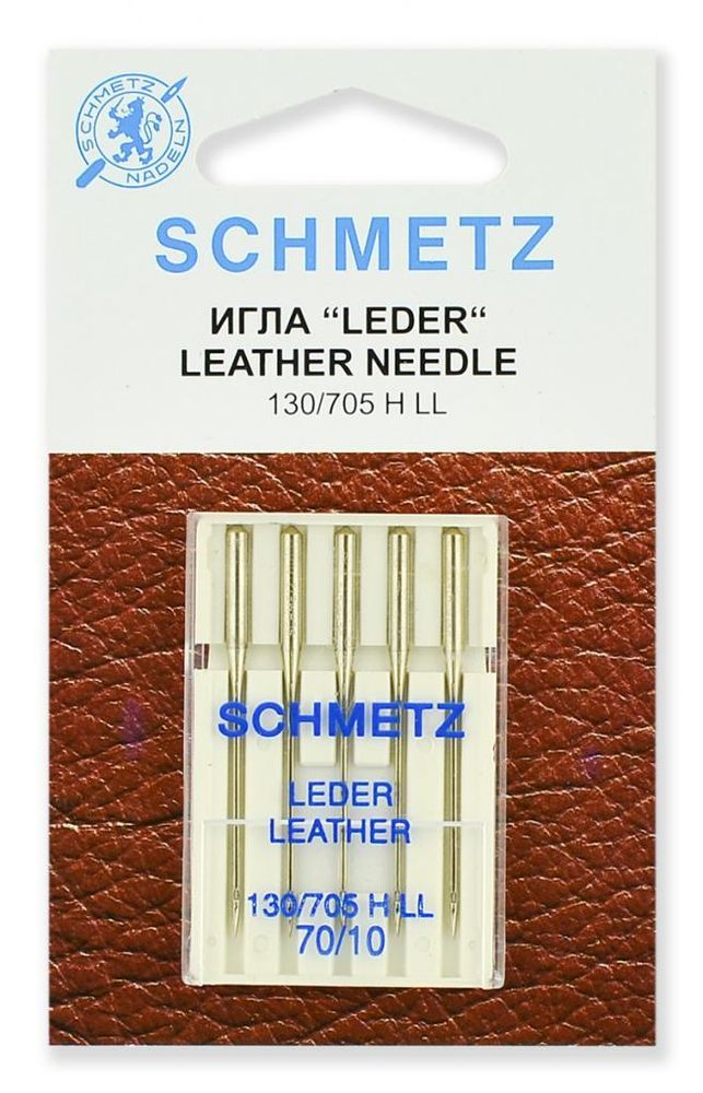 Иглы для швейных машин для кожи Schmetz №70, 5шт, 22:15.AS2.VBS, 10 блист.