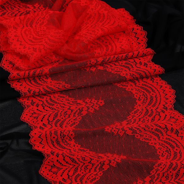Кружево бельевое эластичное 230 мм / 10 м, 8036, цв.SD163 красный, Kruzhevo