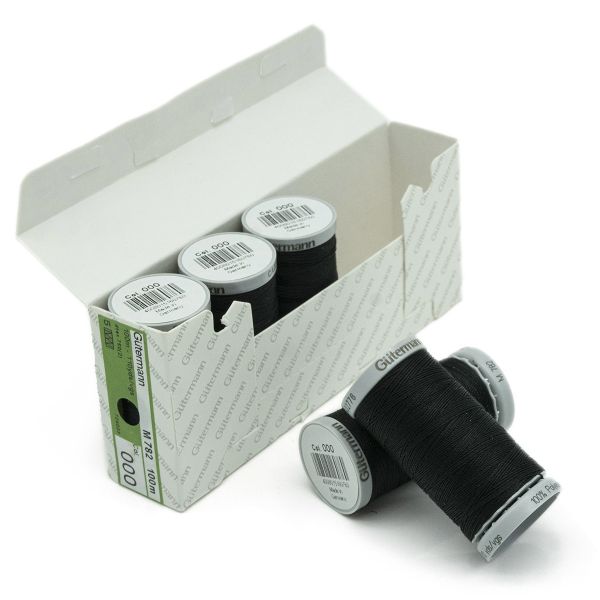 Нитки суперкрепкие Gutermann Extra Strong M782, 100м, _000 черный, 5 катушек