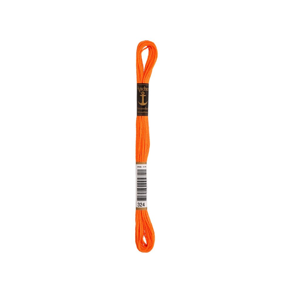 Мулине Anchor 100% хлопок, цв.0324 оранжевый, 12 пасм по 8 м