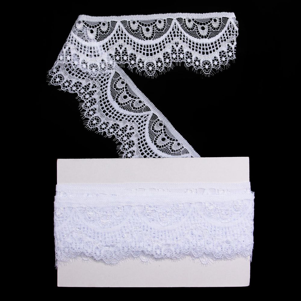 Кружево эластичное (стрейч) 60 мм / 13.71 метра, C501 белый