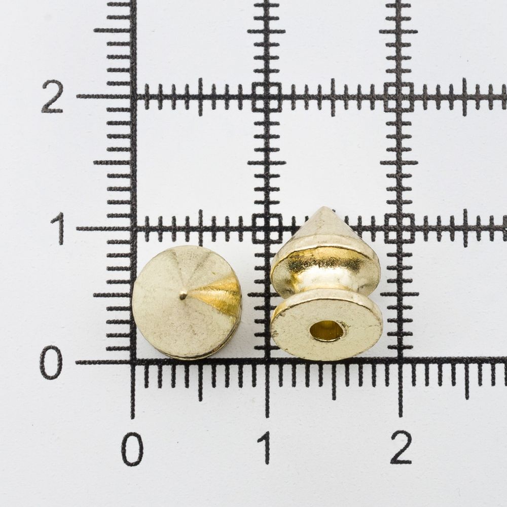 Хольнитены джинсовые ⌀8 мм, h=10 мм, золото, металл. пика, 20 шт