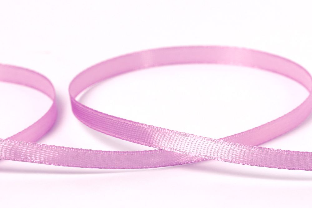 Лента атласная 1-сторонняя 6.0 мм / 33±2 метра, №080 сиреневый, в термоплёнке, Gamma