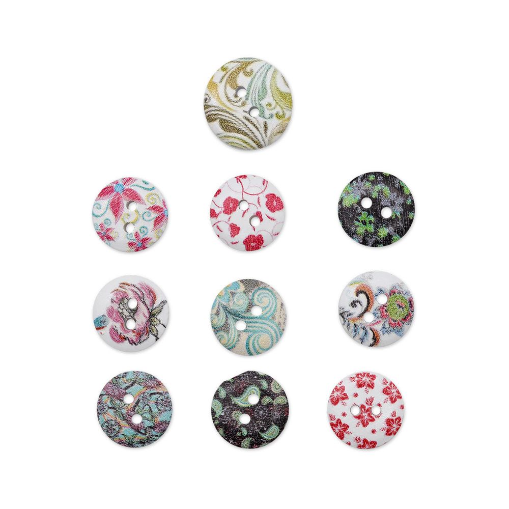 Украшения декоративные пуговицы деревянные Ассорти №3, 15-18 мм, 100 шт