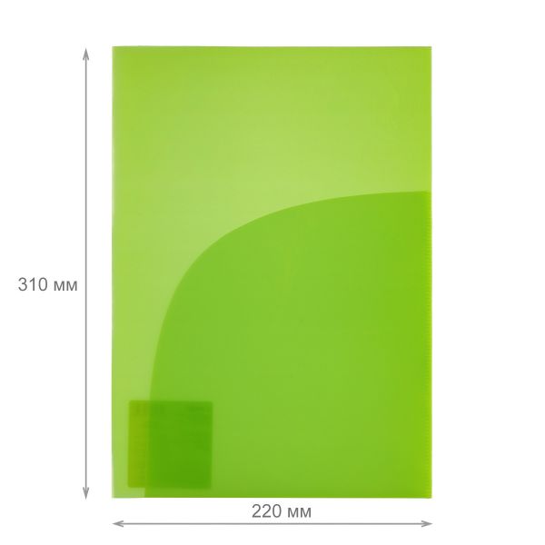 Папка-уголок (2 кармана) A4 180 мкм волокно, 20 шт, лайм EC210030221, Expert Complete