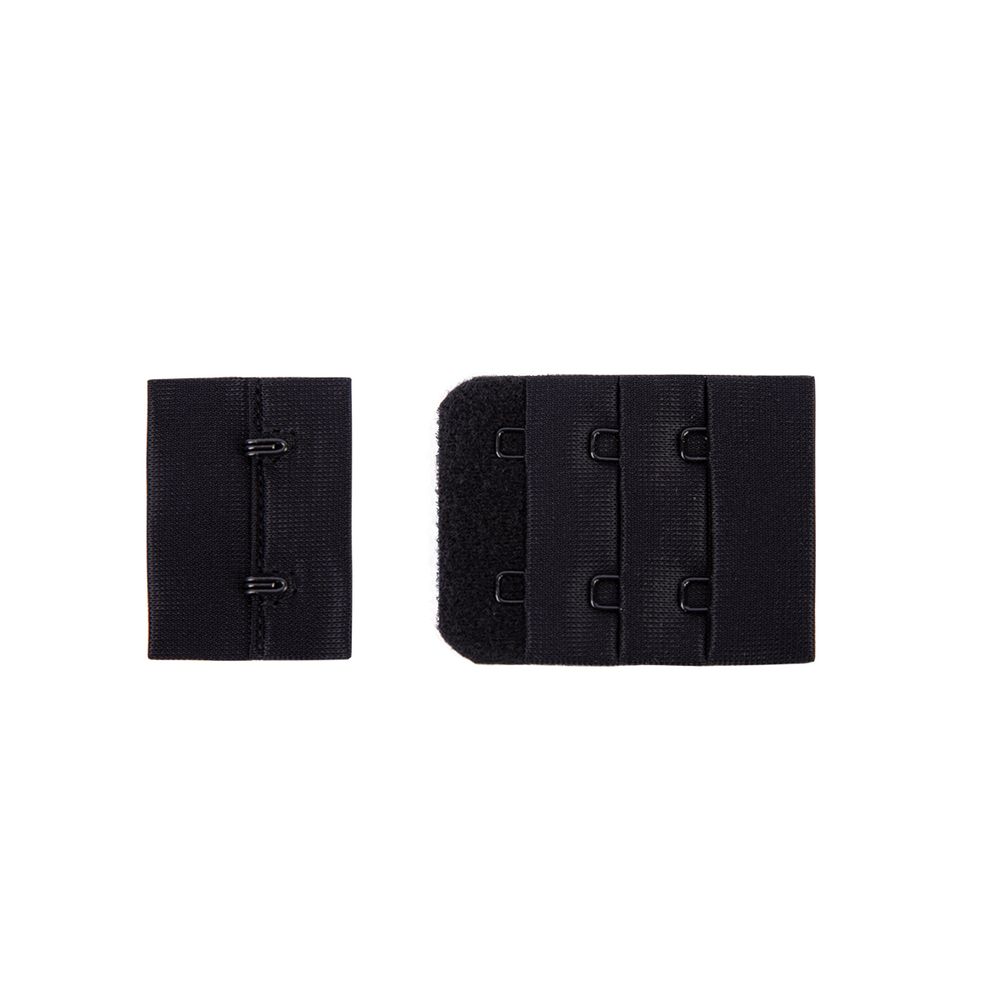 Застежки для бюстгальтера текстильные 38 мм, 5 шт, нейлон, 02 черный, Blitz ZBB-38