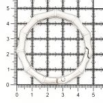 Карабин металл кольцо ⌀38 мм, декоративный, серебро (никель), MB_2231, 6 шт
