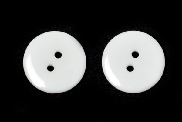 Пуговицы 2 прокола пластик цв.101 белый 24L-15мм, 150 шт