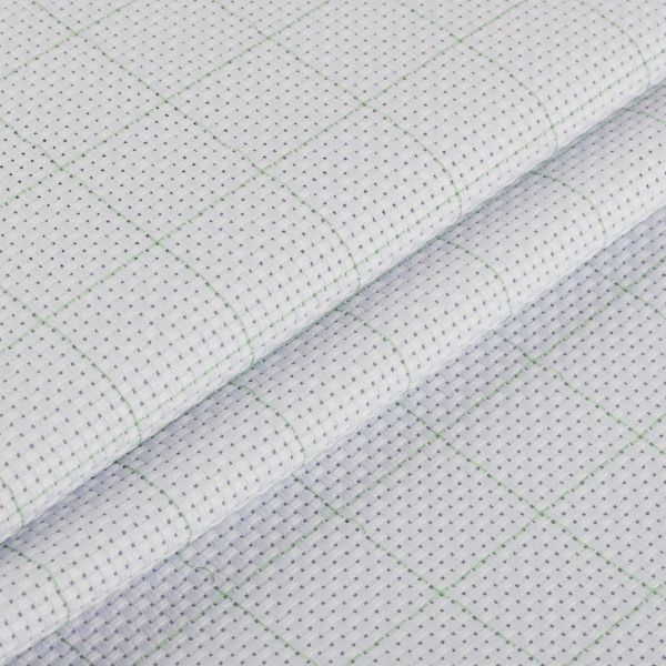 Канва Aida 11 ct, 150 см / 10 метров, белый в клетку, Gamma K03R