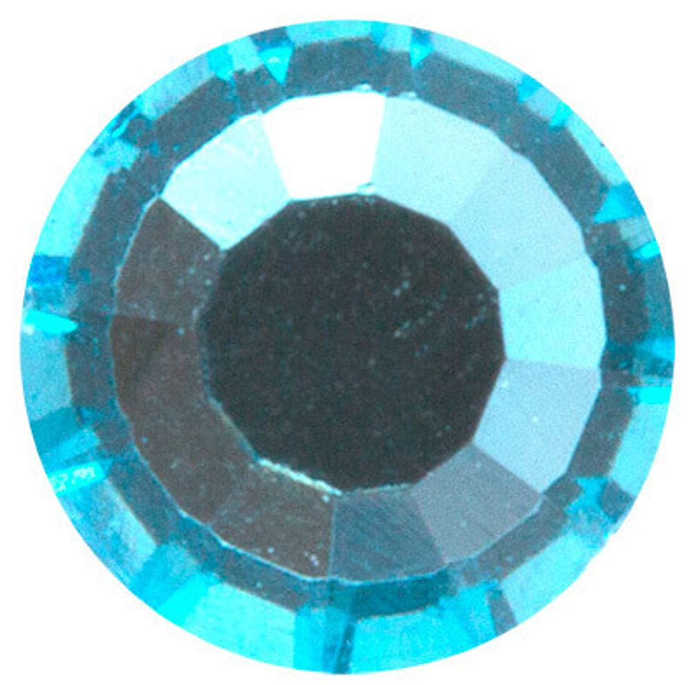 Стразы клеевые стекло 2.4 мм, 144 шт, SS08/144 голубой (Aquamarine), Zlatka SS08/144