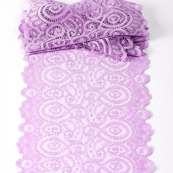 Кружево бельевое эластичное 180 мм / 25 метров, TBY.L1351, цв.1566 лаванда