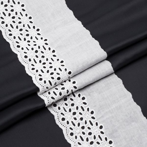 Кружево шитьё 125 мм / 13.7 метров, хлопок, (белый), 3AR2352