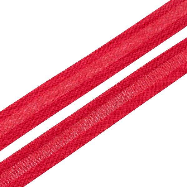 Косая бейка хлопковая 20 мм / 132±1 метра, 037 красный, 6112-0009