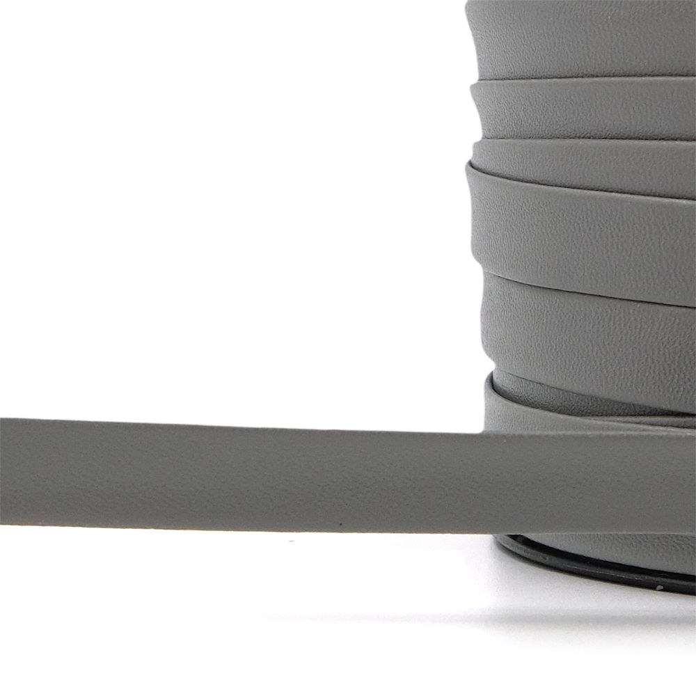 Косая бейка кожзам 10 мм / 45 метров, цв.1688-4 серый