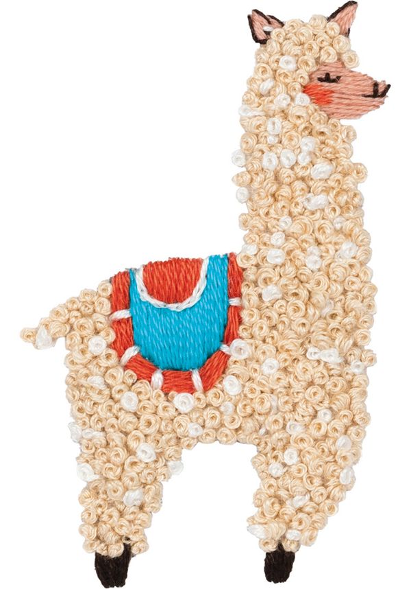 Набор для вышивания нитками Panna, Живая картина, Лама, 4х6 см