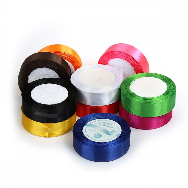 Лента атласная 1-сторонняя 25.0 мм / 10 шт по 22.5±1 метра, набор Микс2, Magic4Hobby
