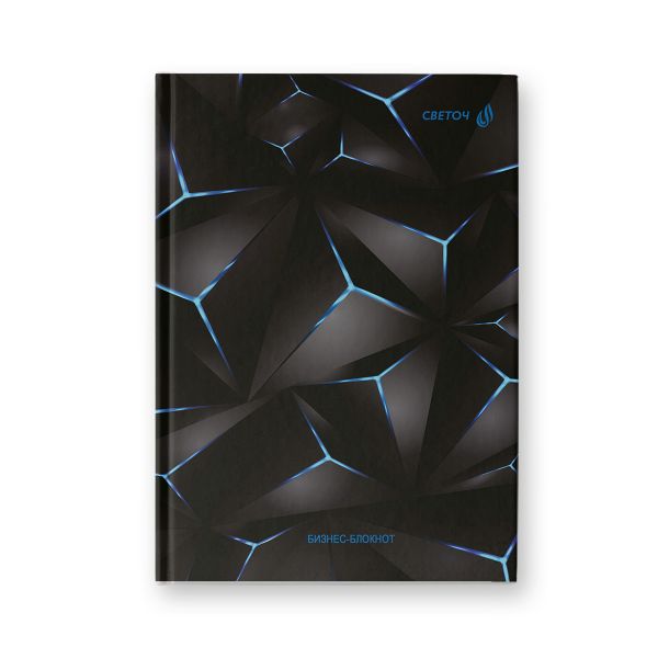 Бизнес-блокнот, глянц. ламинация, блок кремовый, ББ247 евроформат (14.4х20.3х1.6 см) 64 л. 4 шт французская клетка, Графика 01670, Светоч