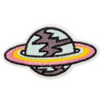 Термоаппликация "Серо-голубая планета с разноцветным кольцом", 7.3х4.0см