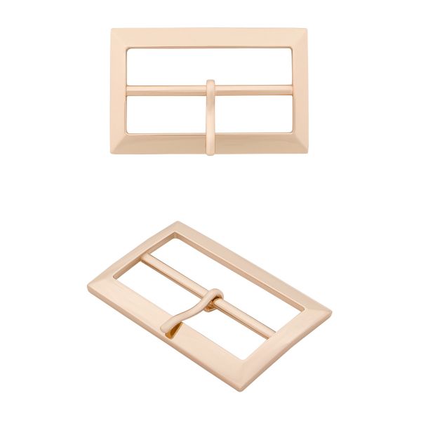 Пряжка ременная металл 50 мм, прямоугольная, золото, MB-155