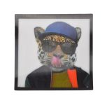 Термоаппликация 3D (интерактивные) 3D19 Леопард в очках 10х10см, 5 шт