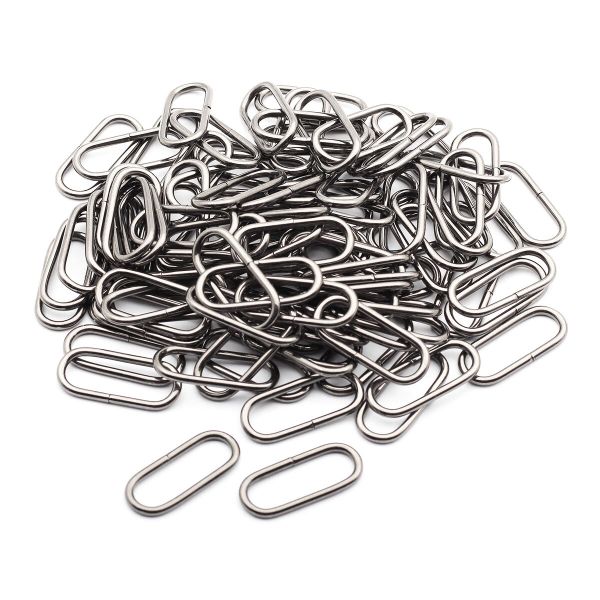 Кольцо овальное металл in 32х11 мм (37х16 мм внешн.), бл.никель, 100 шт