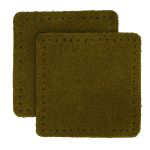 Заплатки пришивные из замши, квадрат 6см с перфорацией, 2 шт, 100% кожа, 33 хаки, 59112