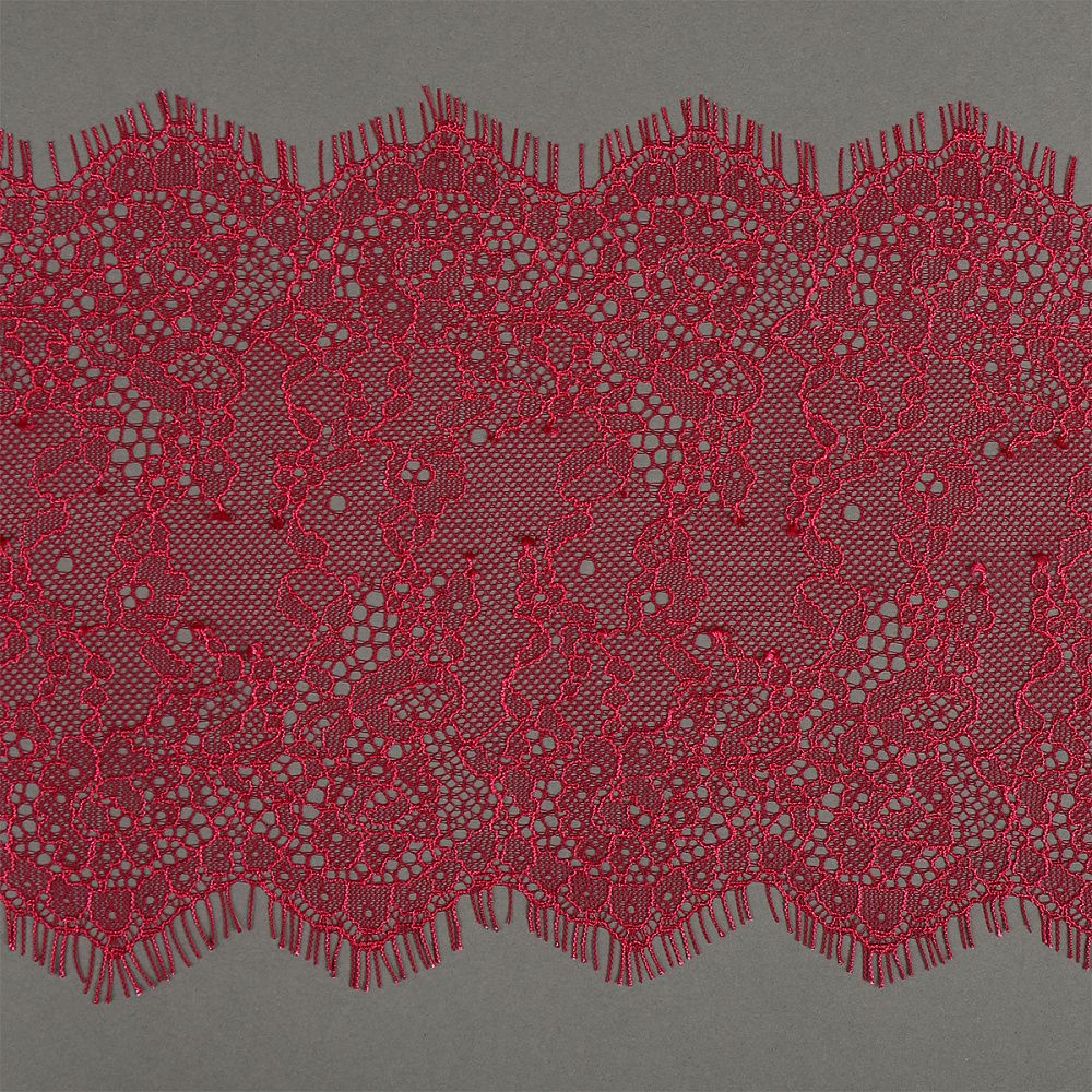 Кружево шантильи (реснички) диз. A88 шир.170мм цв.S261 ягодный, 3 метра, Kruzhevo