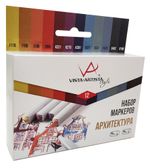 Набор маркеров на спиртовой основе 0.7 - 7 мм, 12 цв. перо круглое/скошенное, 08 -Архитектура, Vista-Artista SMA-12