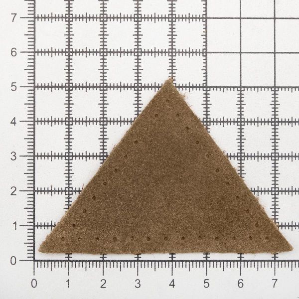 Заплатки пришивные из замши треугольник 6х6х6 см, с перфорацией, 2 шт, 32 кэмел, 59902