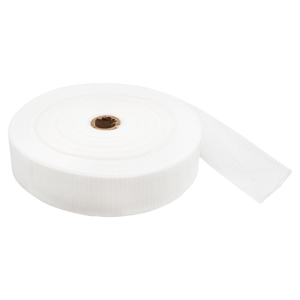 Стропа (ременная лента) 50 мм / 30 метров, толщ. 1.0 мм, [28 г/пог.м], 100% п/п, 1 белый /TOS/