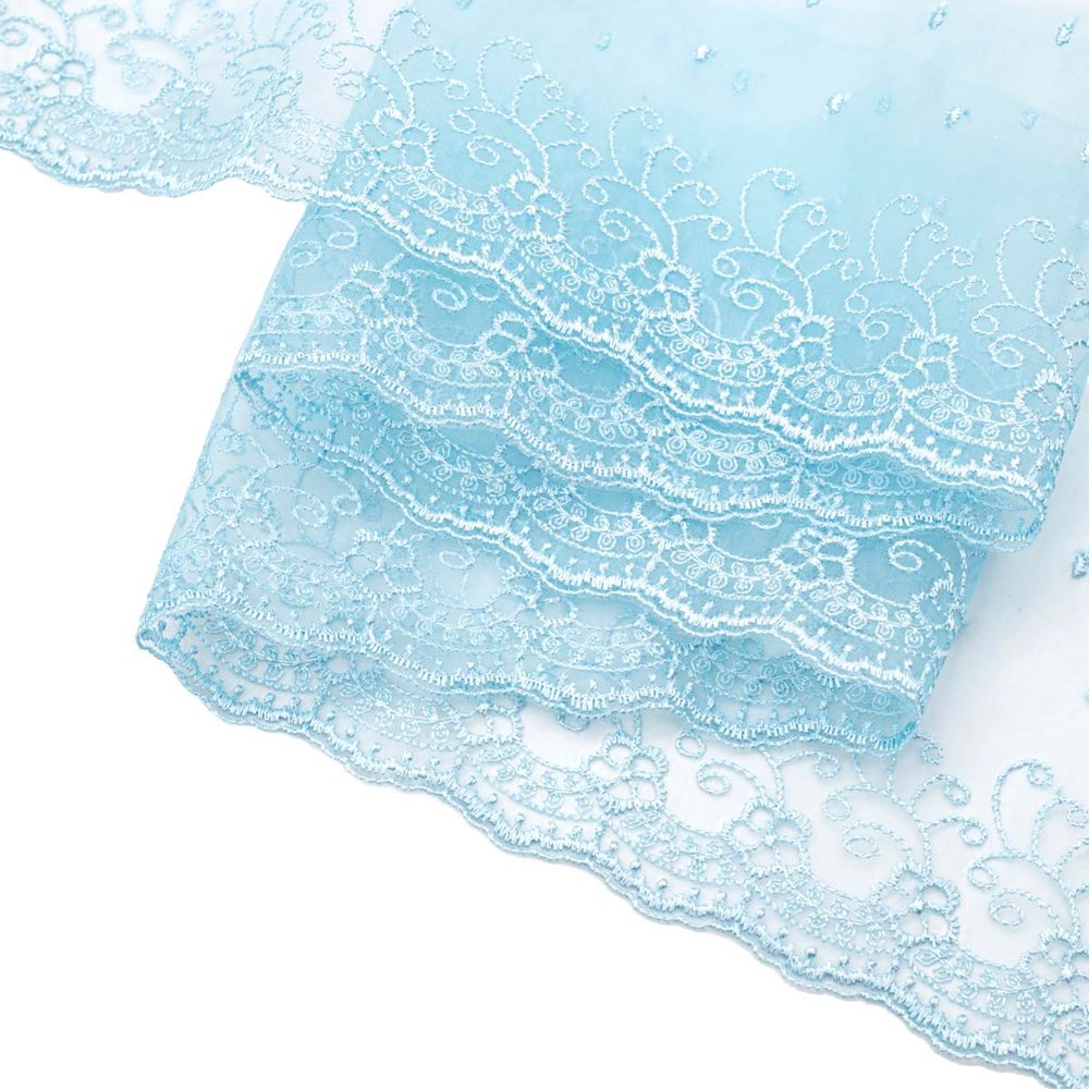 Кружево капроновое широкое 127 мм / 3.4 м (±4 см) 0574-5002, А783 св.лед