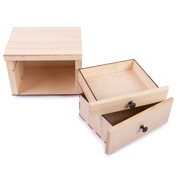 Заготовка деревянная Комод 2 ящика, сосна, 20х15х14 см, ВД-1091 Mr.Carving