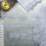 Кружево гипюр (плетёное) 30 мм, диз. 121, цв.1 белый уп. 9 м, Kruzhevo