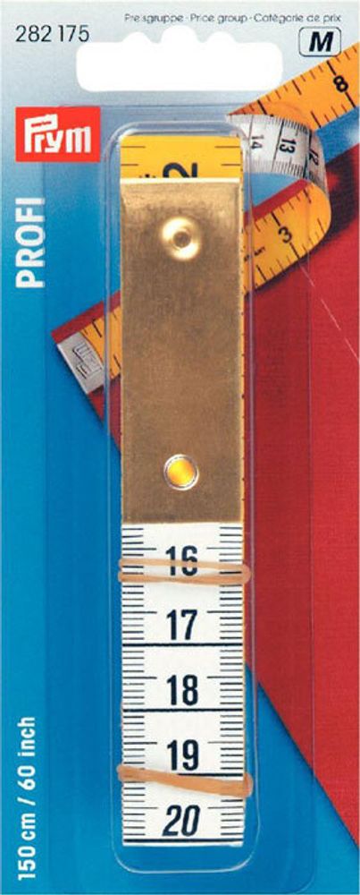 Измерительная лента с сантиметровой и дюймовой шкалой, Профи с металлической пластиной, 0,5* 282175