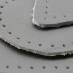 Набор заплаток пришивных из кожи, круг, квадрат, треугольник, овал 4см, с перфорацией, 4 шт (07 серый), 9703