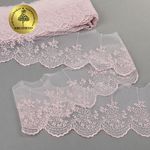 Кружево на сетке широкое 100 мм, TR.3657, цв.06 розовая пудра уп.9м, Kruzhevo