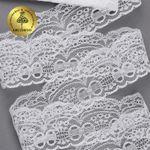 Кружево отделочное в стиле "трикотаж" 50 мм, диз. 928, цв.02 молочный, уп. 9.14 м