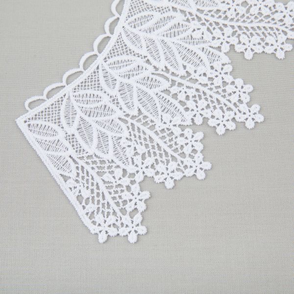 Пришивная кружевная вставка 220 мм, гипюр, 10 шт, Турция, белый, Gamma GIC-32-01 белый