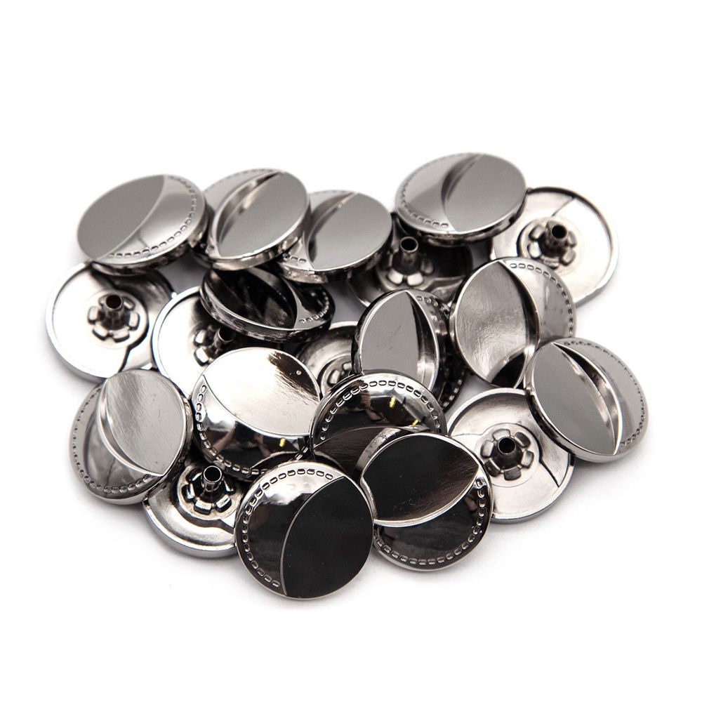 Часть кнопки Альфа (S-образная) ⌀20 мм (A-часть), 5/20 ограничитель металл, чер.никель, 20 шт