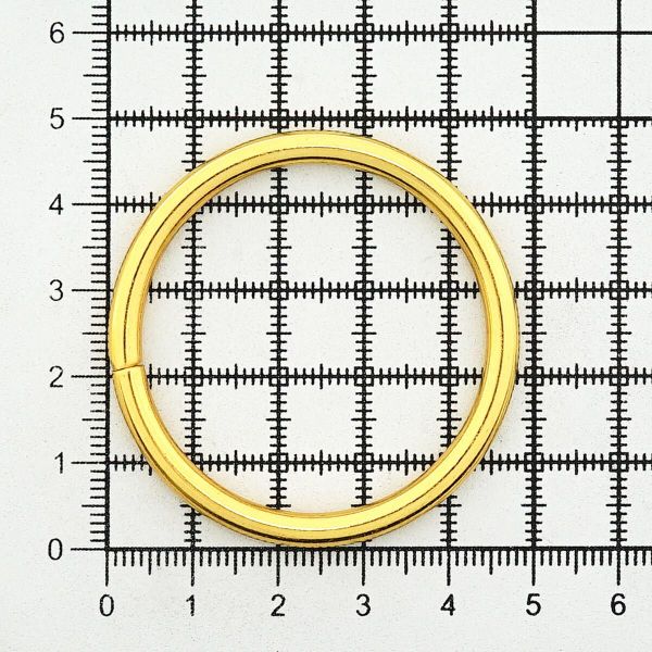 Кольцо разъемное металл in ⌀40 мм (44 мм внешн.), яркое золото, 100 шт