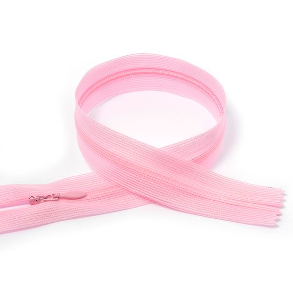Молния потайная (скрытая) Т3 (3 мм) 1 зам., н/раз., 20 см, цв.F134 св.розовый уп.50 шт