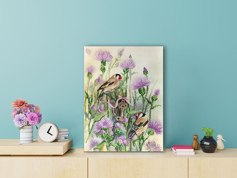 Алмазная (кристальная) мозаика Фрея, В чертополохе, 30х40 см