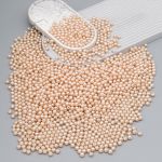 Бусины пластик под жемчуг ⌀8 мм, 500 г, цветные, круглые, A43 бежевый, Astra&Craft, LY-264